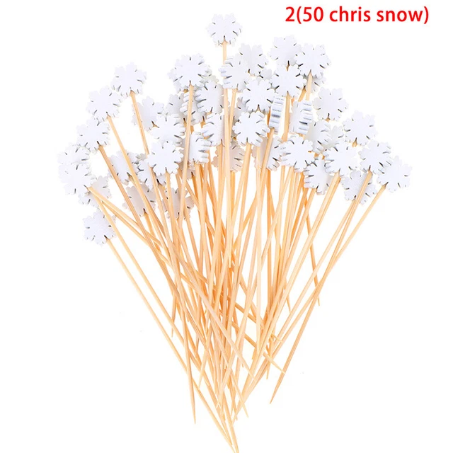 100pcs12cm Bamboo Pick Buffet Cupcake Fruit Fork Party Dessert Salad Stick Ny