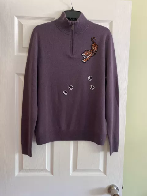 $171 THE MENS STORE AT BLOOMINGDALES 2 Play Cashmere Zip Sweater Mens Purple M