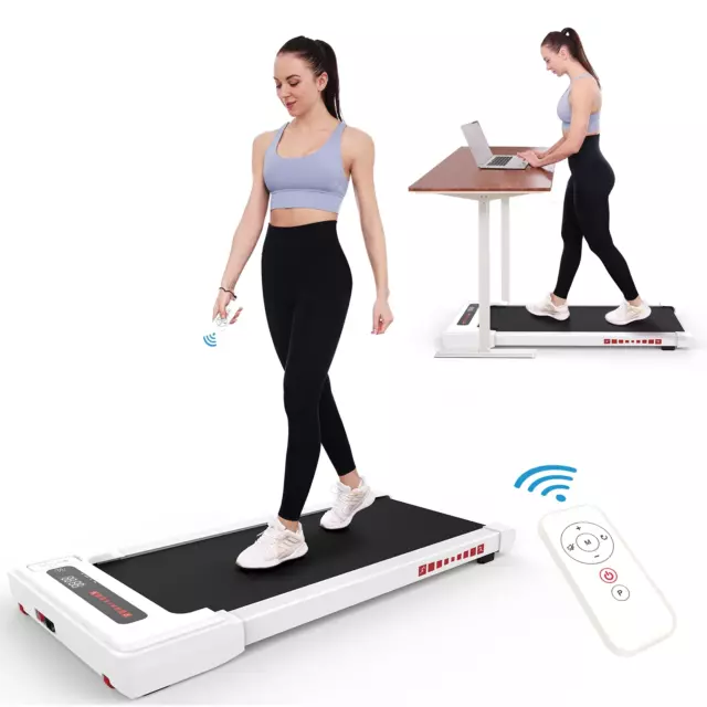 Walking Pad Treadmill under Desk, White 2.25HP Portable Mini Treadmill W/ Remote