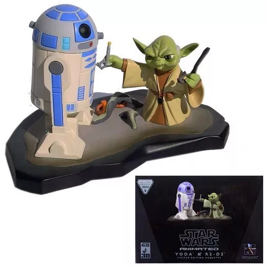 YODA And R2D2 ANIMATED Maquette Statue Color Version - STAR WARS - GENTLE GIANT