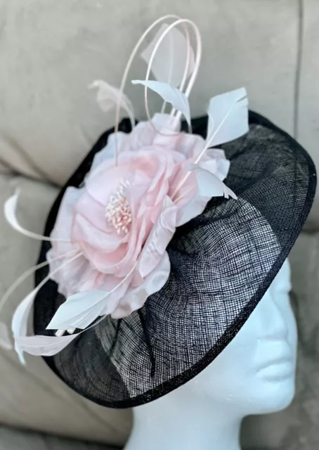 Jacques Vert fascia affascinante nero e rosa - Cappello da sposa NUOVO