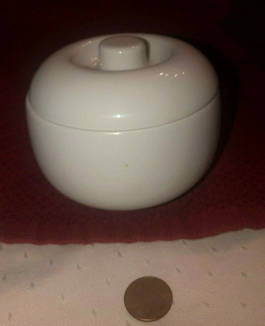 Vintage Alfoldi Porcelain White Round Jar with Lid