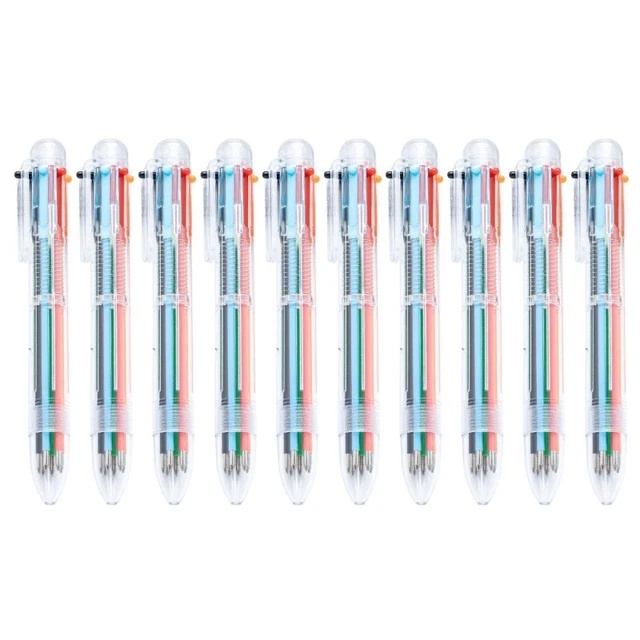 6-COLOR-IN-1 WRITING PEN Retractable Multicolored Pen for Writing Color ...