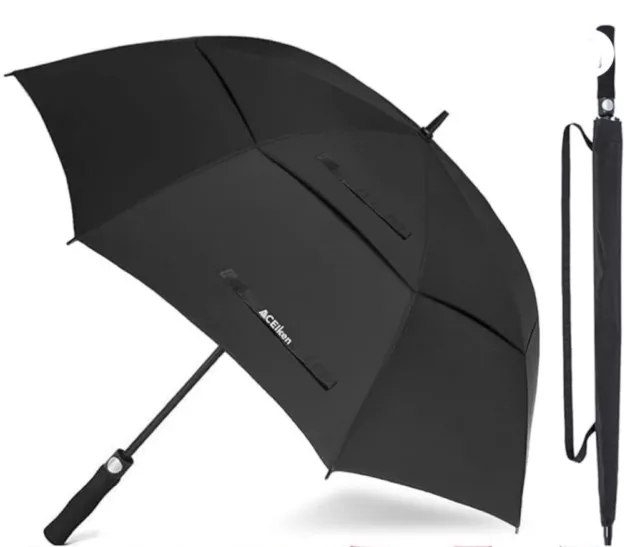 ACEIken Golf Regenschirm winddicht groß 62/68 Zoll, Doppeldach belüftet automatisch öffnen
