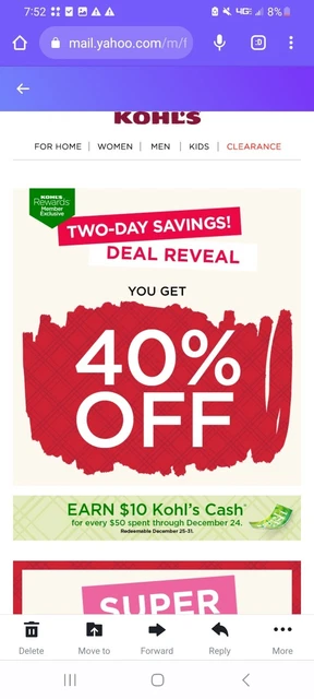 Kohl's 40% off coupon. Valid 12/9 And 12/10 - In Store or Online
