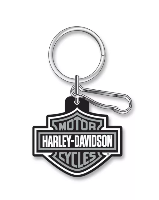 Harley-Davidson Schlüsselanhänger Vinyl B&S Grey schwarz/grau vinyl