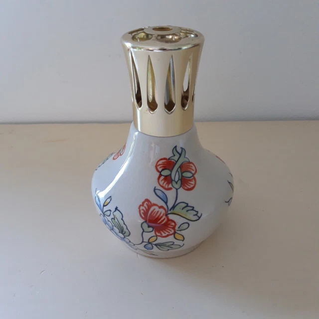 ANCIENNE LAMPE BERGER Bocquillon Décor Fleurs signé J.P décor peint EUR