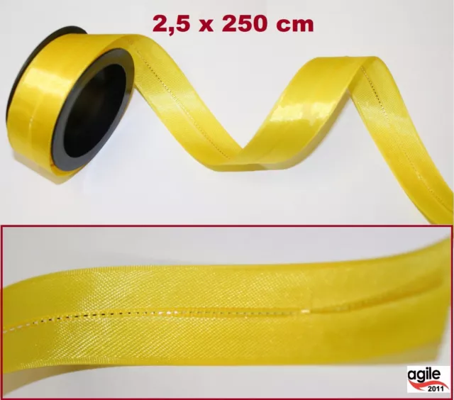 2 x Satinband gelb   Satin Taftband Schleifenband Geschenkband Dekoband