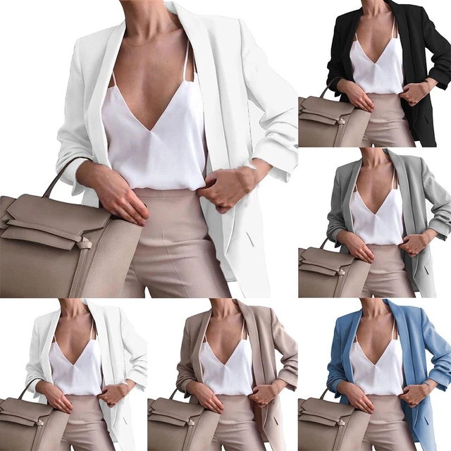 Nuovo blazer moda abito abbigliamento esterno tinta unita donna semplice