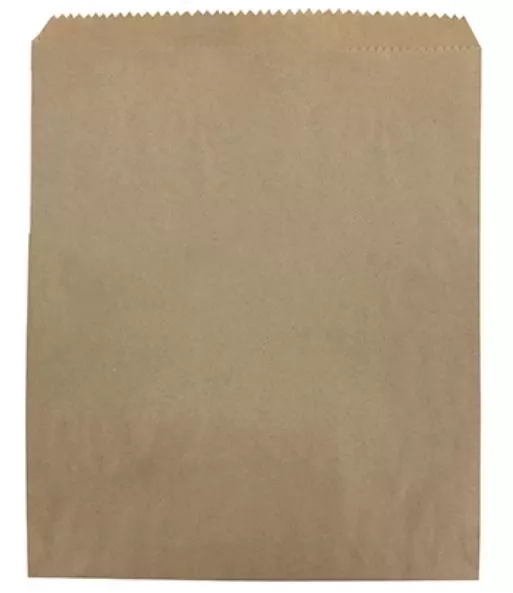 100 x Brown Strung Kraft Paper Food Bags - 10" x 10"