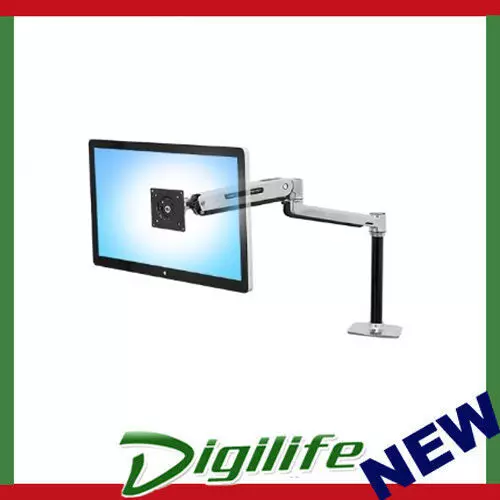 Ergotron LX Sit Stand Desk Mount LCD Arm Polished