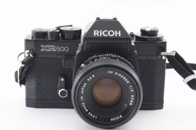 RICOH XR500 Black SLR Film Camera XR RIKENON f/2 50mm [Exc++] From Japan E1290 3