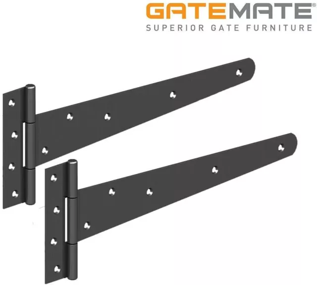 Gatemate Strong Tee Hinges 14" (350mm) Epoxy Black