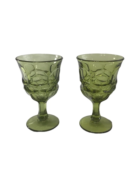 VINTAGE FOSTORIA ARGUS Green Wine Goblets Glasses Water Henry Ford Set Of 2 EUC VINTAGE FOSTORIA ARGUS Green Wine Goblets Glasses Water Henry Ford Set Of 2 EUC
