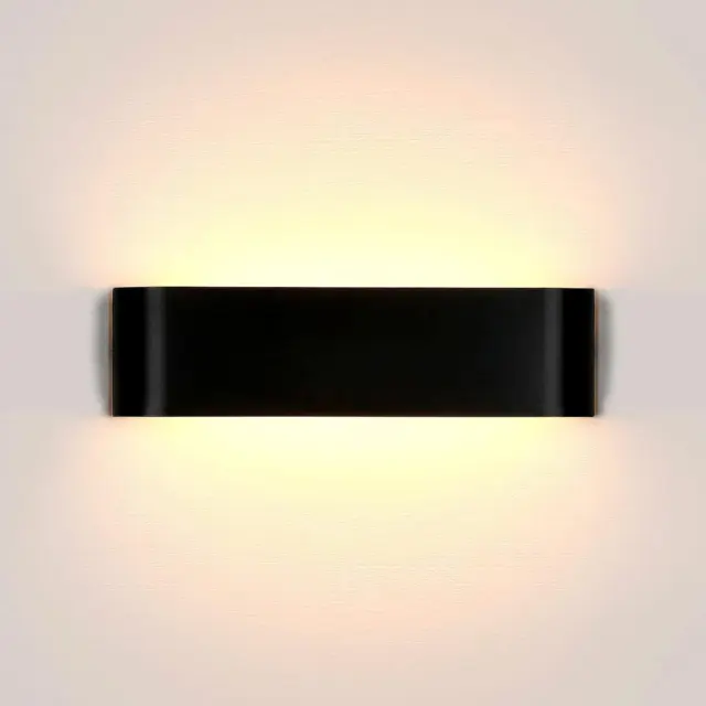 16W Lampada Da Parete Interno LED, Applique Da Parete Nero, Illuminazione Modern