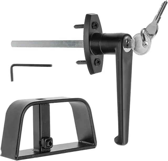 Shed Door Latch L-Handle Lock Kit with 2 Keys, 4-1/2" Stem Shed Lock Barn Door &