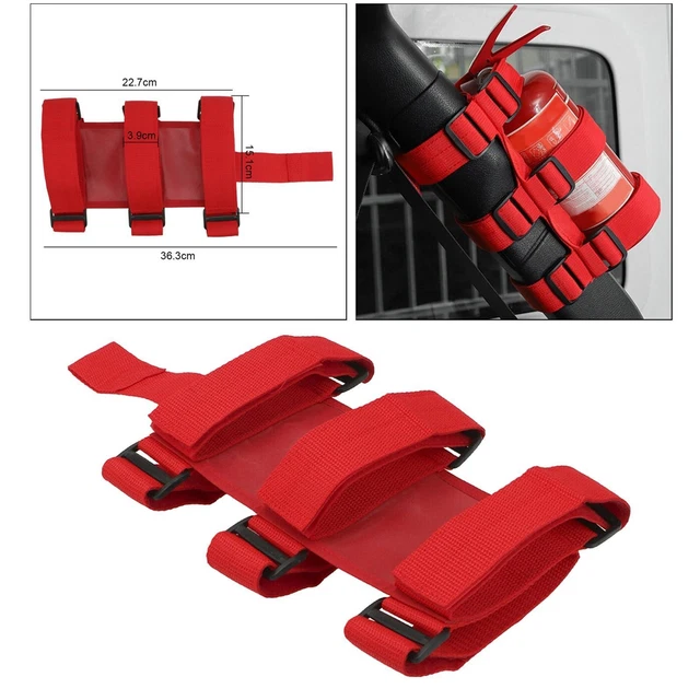 Support Extincteur Voiture Ajustable Pour Jeep Wrangler JK/Sport/Sahara - Fixation Sans Perçage - Rouge