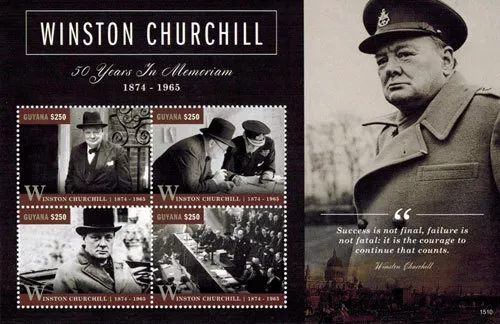 Guyana - Sir Winston Churchill - Sheet of four stamps - 2015 MNH