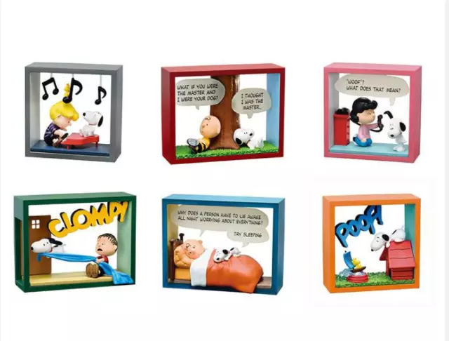 RE-MENT Peanuts SNOOPY Comic Cube Collection 6 Pack Complete set BOX NEW JAPAN