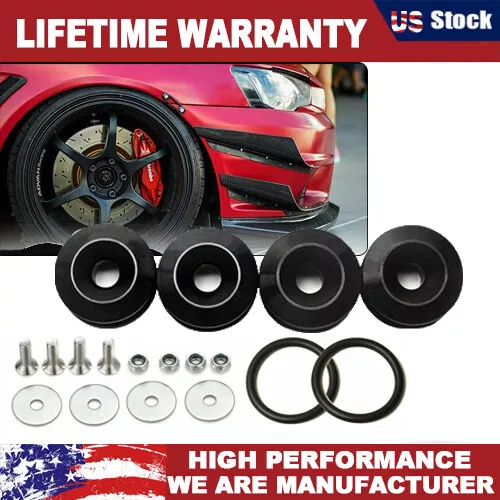 Black For Car Trunk Fender Hatch Lids Kit JDM Quick Release Fasteners Bumper
