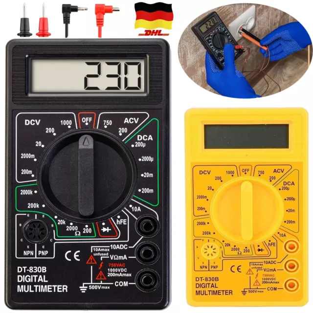 Digital Multimeter Messgerät AC DC LCD Strommesser Strom Voltmeter Amperemeter