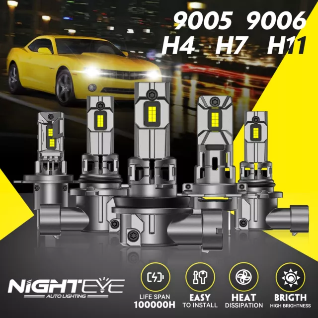 NIGHTEYE H4 H7 H11 9005 9006 Lampade Led Da Auto Fari 70W 30000LM 6500K Bianco