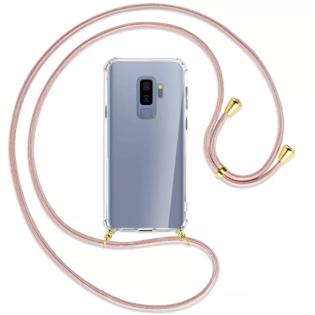 Collier pour Samsung Galaxy S9+ S9 Plus or rose (O) Etui Coque avec cordon