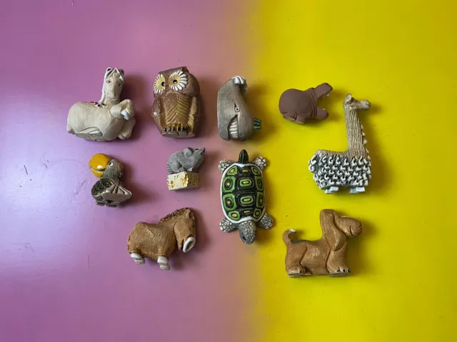LOT of 10 Retired And Vintage Artesiana Rinconada Animals Signed