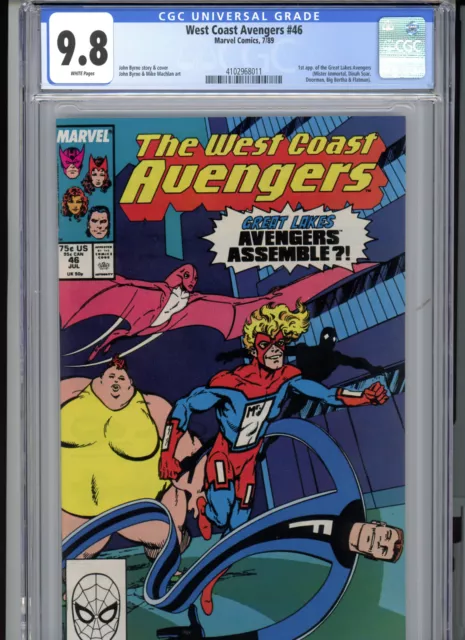 West Coast Avengers #46 (1989) Marvel CGC 9.8 White 1st Great Lakes Avengers