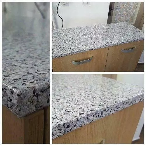 2mX45cm GRIGIO GRANITO NERO BIANCO MACCHIA AUTOADESIVO VINILE ADESIVO POSTERIORE PLASTICA