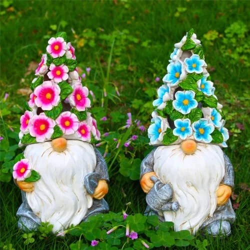 Suyorpe Garden Gnome Statue Combination- Resin Gnomes Figurine -Outdoor