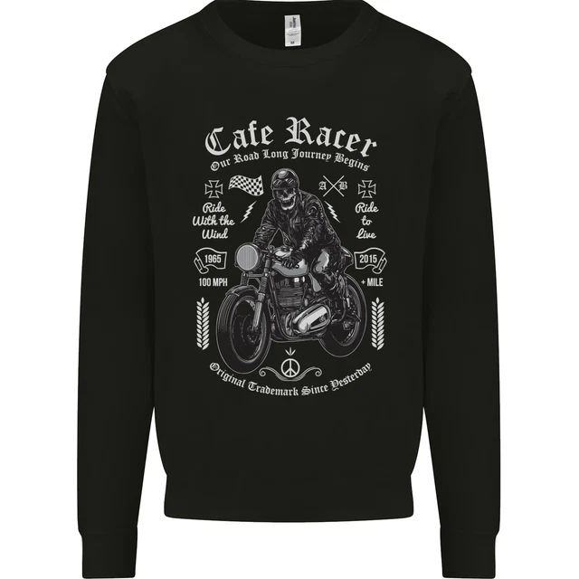 Cafe Racer Motorcycle Motorbike Biker Mens Sweatshirt Jumper