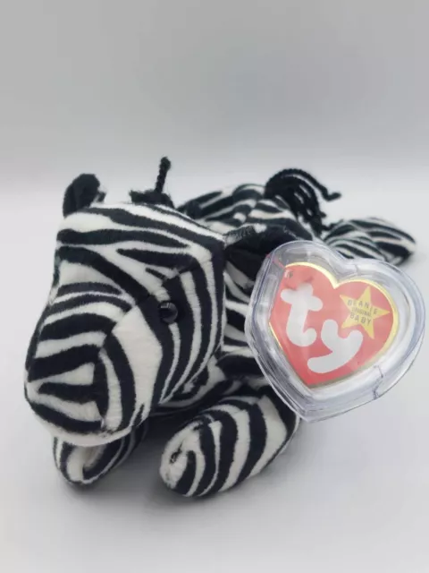 Ty Beanie Babies Ziggy The Zebra neu mit Etikett und Kunststoffschutz