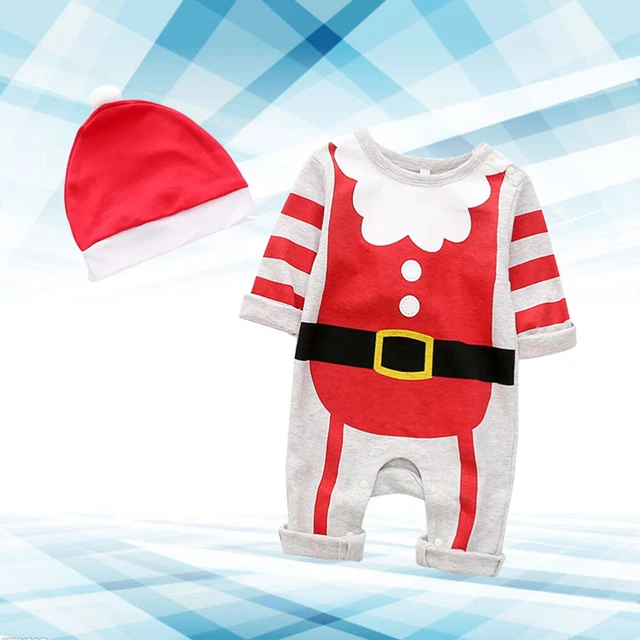 Abito di Natale neonato per bambini piccoli costume di Babbo Natale 3