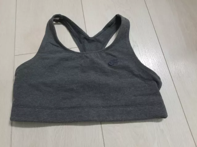 NIKE Sportbustier Sport Bustier Fitness BH Training Workout Laufen, Gr. M grau