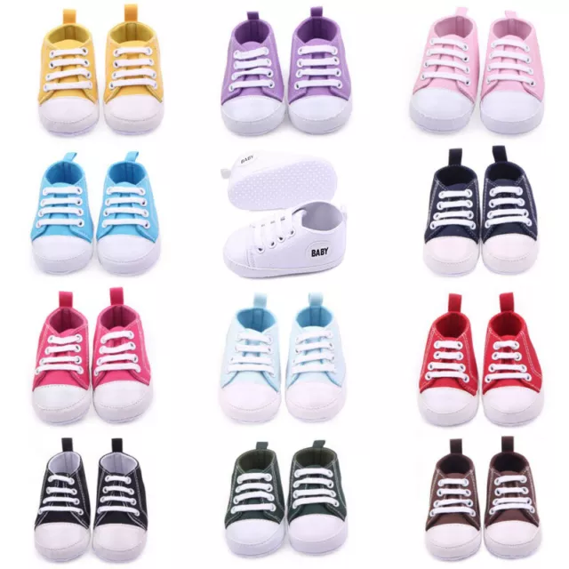 Infant Toddler Baby Boy Girl Soft Sole Crib Shoes Sneaker Newborn 0-12 Months