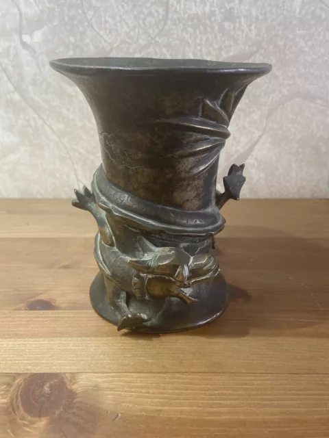 Antique  Bronze Chinese Dragon Statue Amazing Pice Of Art