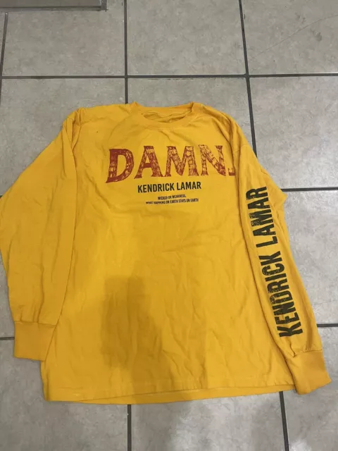 Kendrick Lamar Shirt DAMN ~ L/S Yellow Size LARGE TDE Kung Fu Kenny TOUR 2017 Kendrick Lamar Shirt DAMN ~ L/S Yellow Size LARGE TDE Kung Fu Kenny TOUR 2017