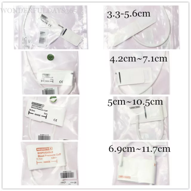 Neonatal Non-woven Non-cystic Disposable Cuff Newborn Use 4 Sizes Cuff Brand New