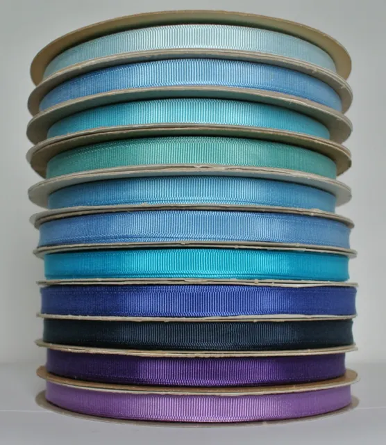 Schiff Ribbons Rayon Cotton Grosgrain 3/8" 9mm Ribbon Sold by 2m 11 Colours