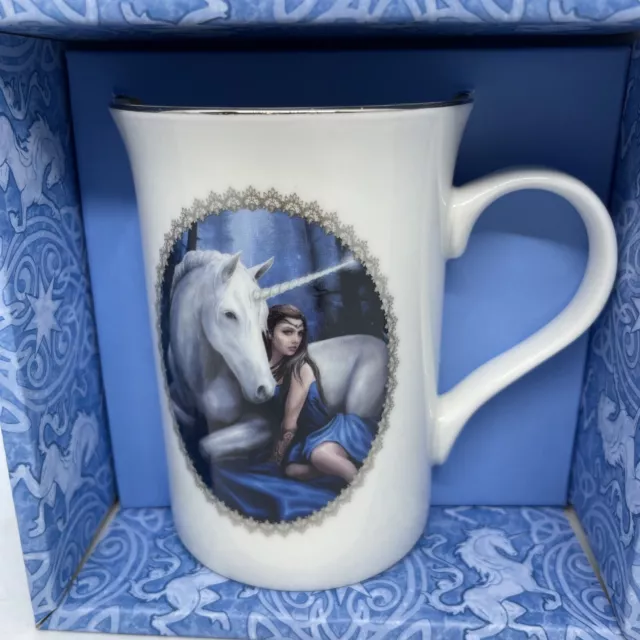 Anne Stokes Coffee Mug Cup bone China Gothic fantasy Unicorn Blue Moon 2