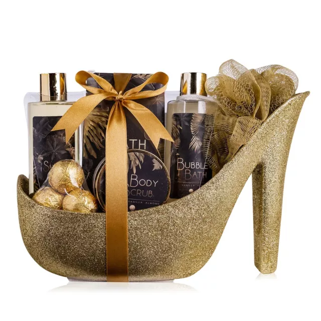 Geschenkset Badeset Pflegeset Wellness Damen "Luxury" im Glitter Pump