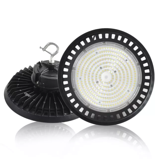 2 PACK 150W UFO LED High Bay Light IP65 Industrial Gym Warehouse Lights 5000K