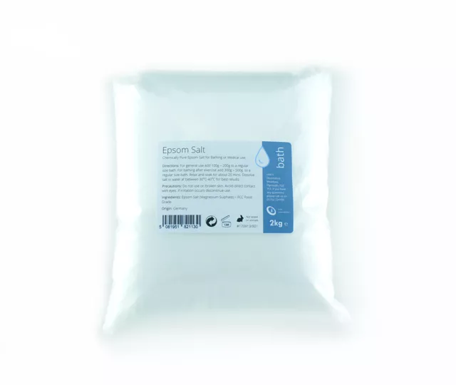 SALES DE EPSOM 2kg - 100% GRADO ALIMENTICIO DE LA FCC / USO INTERNO SULFATO DE MAGNESIO