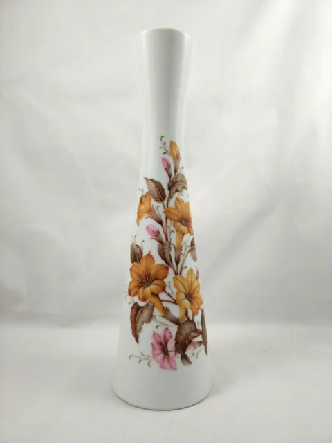 AK Kaiser Vase Arlette Design K. Nossek weiss florales Dekor vintage