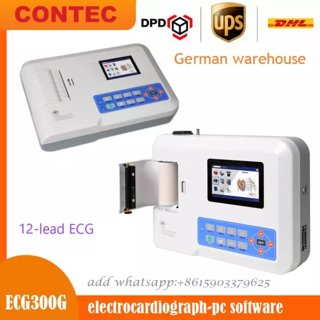 CONTEC Digital 3 Kanal 12 Blei -Elektrokardiograph EKG Machine PC -Software