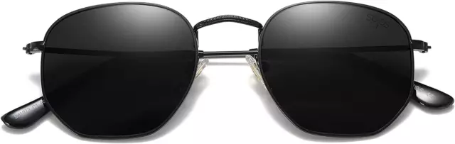 Retro Vintage Specchio Polarizzate Lenti Poligono Protezione UV Occhiali Da Sole