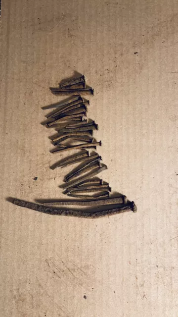 Antique Wrought Iron Cut Nails w/ Square Heads Restoration Real Antique Hardware