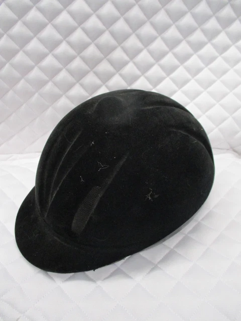 günstiger Reithelm  Gr. 62 cm schwarz Samtoptik Ohne OVP Reitkappe CW4