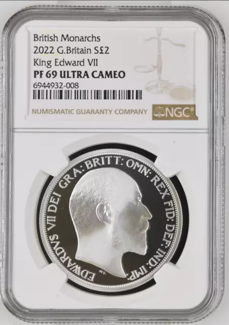 2022 British Monarchs King Edward VII 1oz £2 Silver Proof Royal Mint NGC PF69